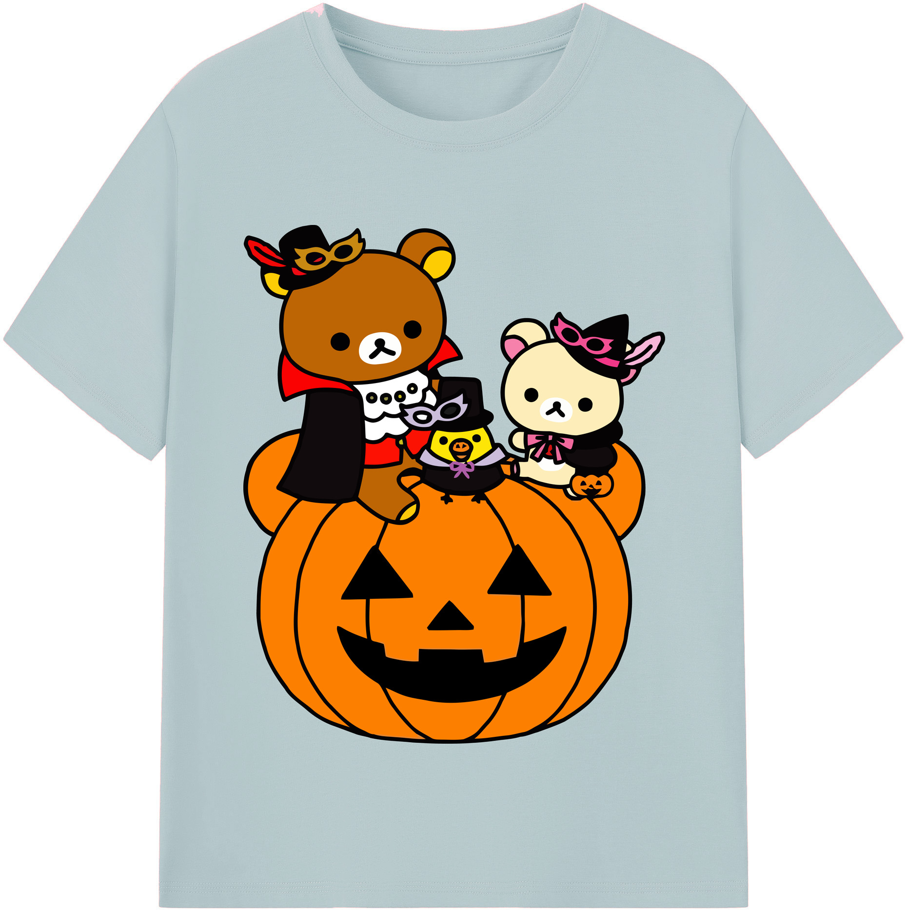 （画像用） リラックマ リラックマ キイロイトリ Rilakkuma Korilakkuma Kiiroitori 綿100％半袖Tシャツ（フロントプリント）
